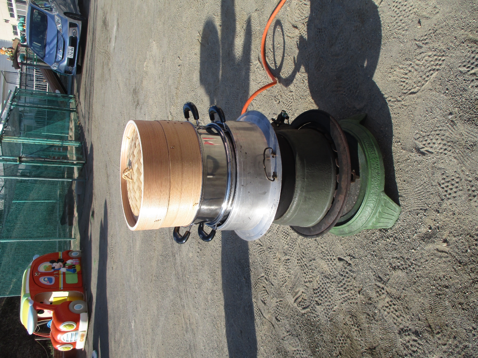 もち米をふかします